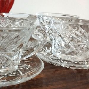 Crystal Saucer & Cup Set